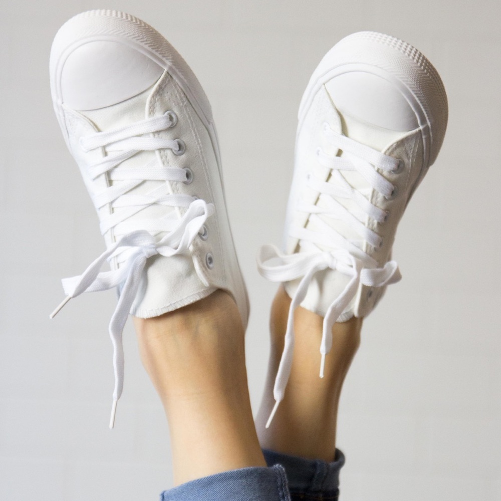 Rubi Classic White Canvas Platform Sneakers